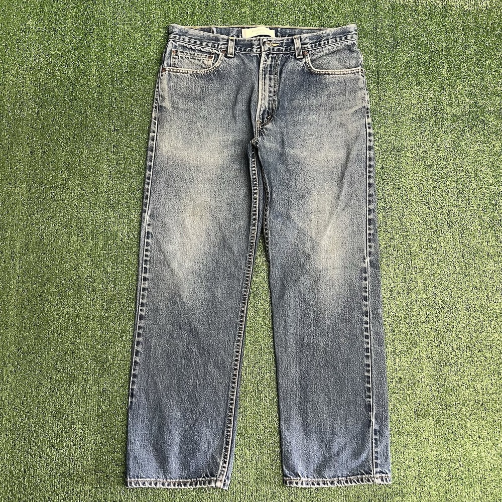 Levis 505 Regular Fit Straight Leg Jeans Mens 36x30 Blue Denim Made in USA Y2K